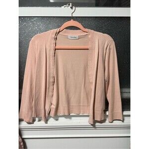 Calvin Klein Soft Blush Open-Front Cardigan